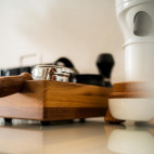 Normcore Narrow tamping station. walnut